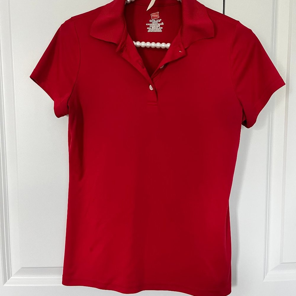Red Hanes Cool Dri Polo